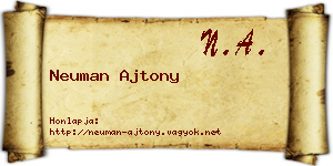 Neuman Ajtony névjegykártya